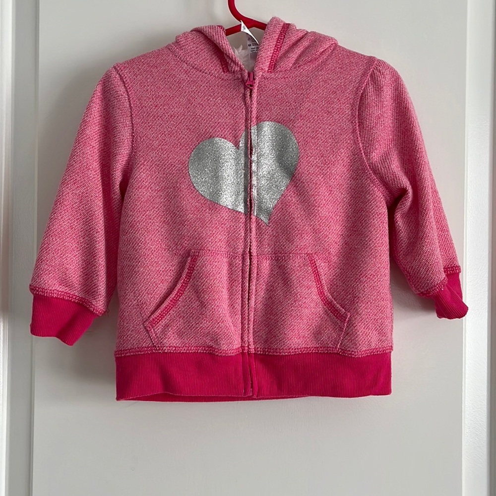 George Sherpa lined graphic pink hoodie size 12-18m